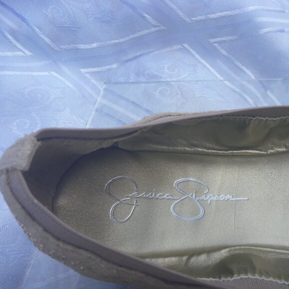 New Jessica Simpson 9.5 Sandaze Ballet Flat Gold Crystals Elastic Sparkle - Picture 6 of 14